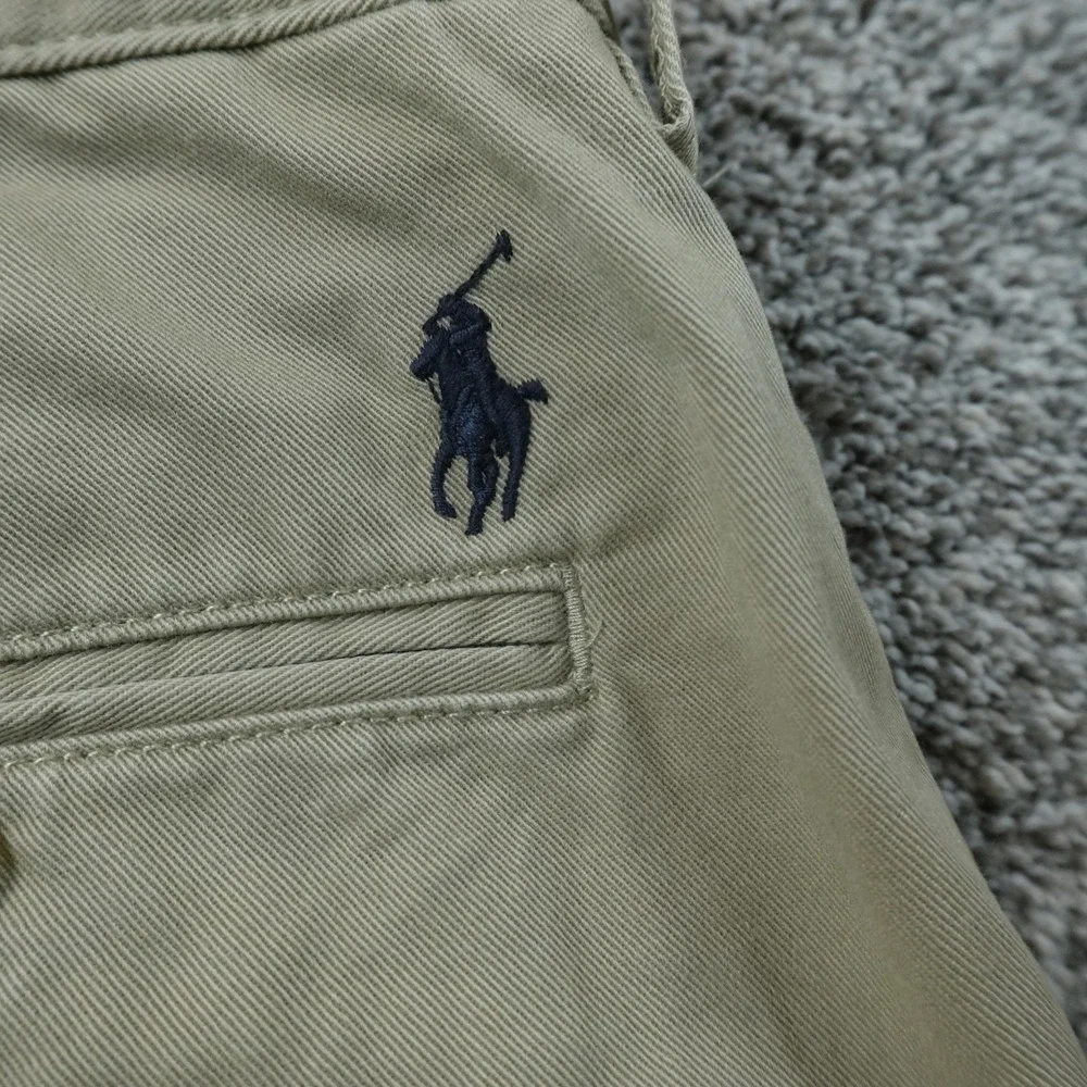 VTG Polo Ralph Lauren Pants Mens 35X30 Beige Brown Preston Chino Trouser Pony